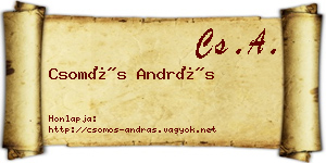 Csomós András névjegykártya