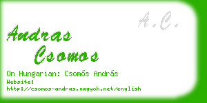 andras csomos business card